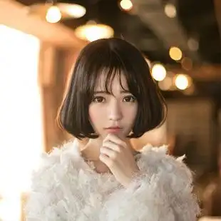 梨花头女生bobo 空气刘海短假发女蓬松内扣逼真韩国卷发头套批发