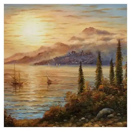 胡海宾《早晨风景》油画