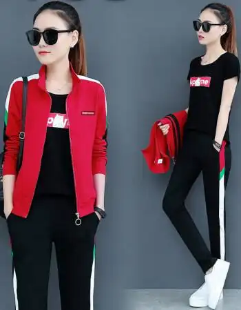 【京东优选好货】时尚套装女运动服2019春秋季新款装休闲运动服卫衣三