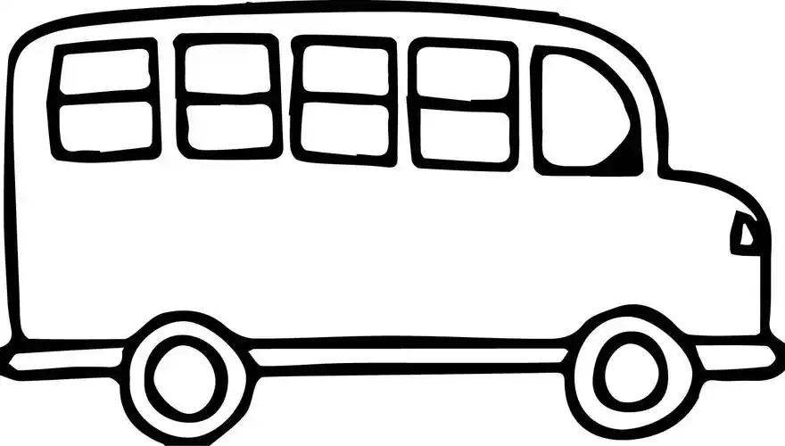 church van black and white transportation bus coloring page