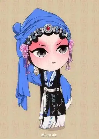 当代国画家徐鹤推荐~超萌戏剧人物插画锁屏壁纸集锦