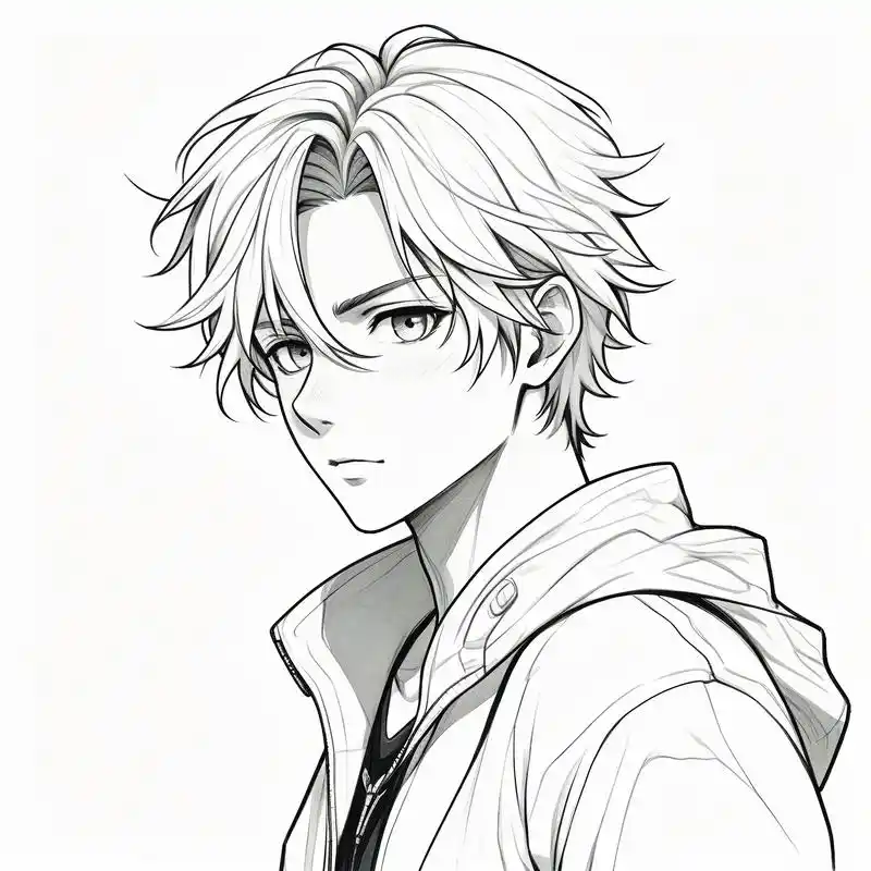 96动漫男生帅气素描头像90