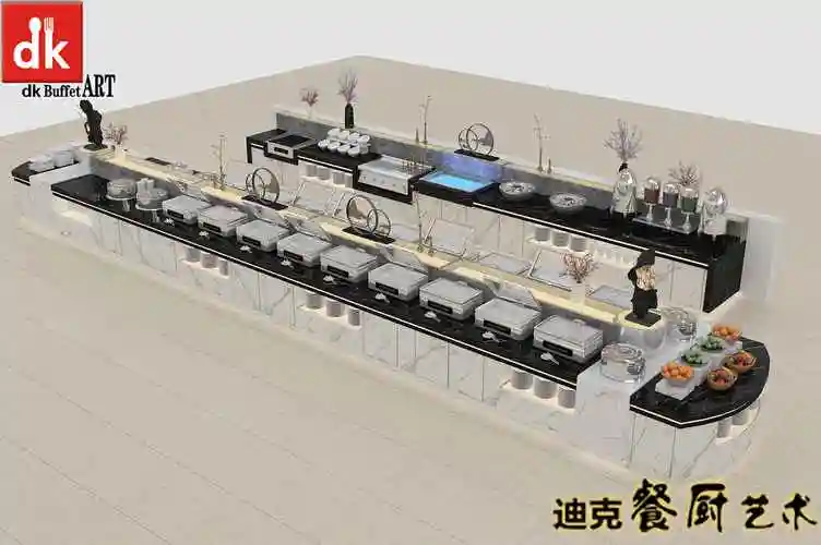 自助餐台展示效果图	移动餐台 酒店自助餐台摆设设计