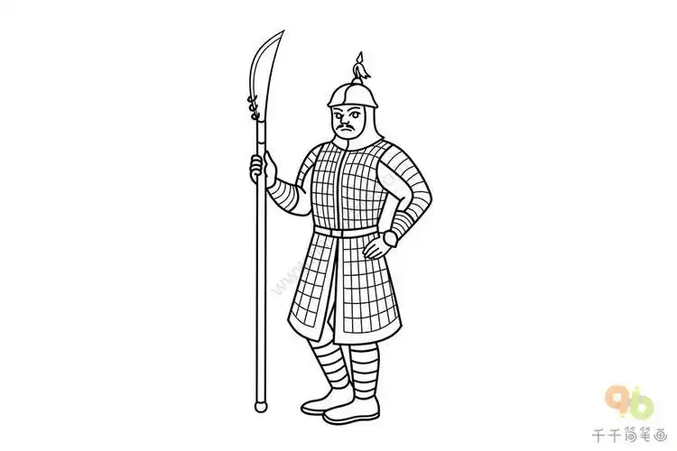 重步兵简笔画职业人物简笔画步兵简笔画古代步兵简笔画