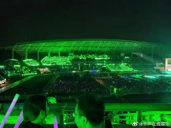 王源绿海#网友晒出巅峰盛典王源粉丝应援图,漫席遍场绿海壮观,绕