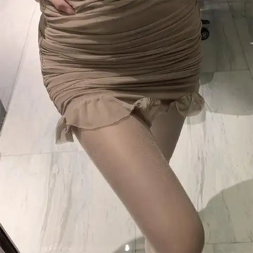 实拍不减 美式极光油亮丝薄款防勾丝袜女肤内色光腿神器马油丝… - 17