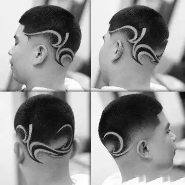 脸大额头宽男生剪什么寸头好看 男生寸头两边雕刻花纹发型图片