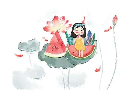 小女孩水墨素材-小女孩水墨图片-小女孩水墨素材图片下载-觅知网