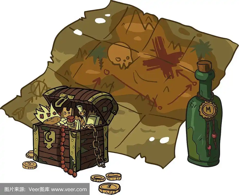 卡通平面藏宝图
