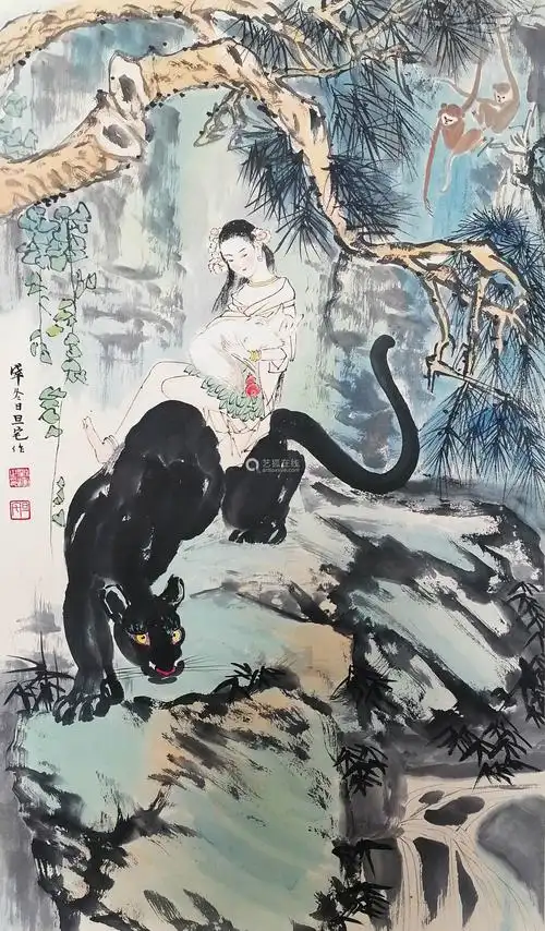 刘旦宅19312011山鬼图设色纸本立轴