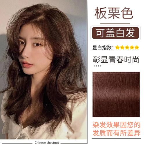 润丝丹染发剂一梳彩洗洗黑植物染发遮盖白发染发梳流行色 板栗色350ml