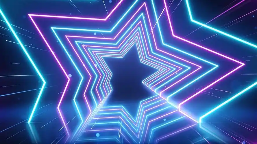 酷炫梦幻炫彩霓虹光线前进空间穿梭舞台灯光背景视频ae模板舞台背景