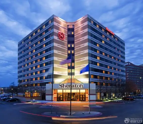 最新现代美式风格大型酒店外观设计效果图大全