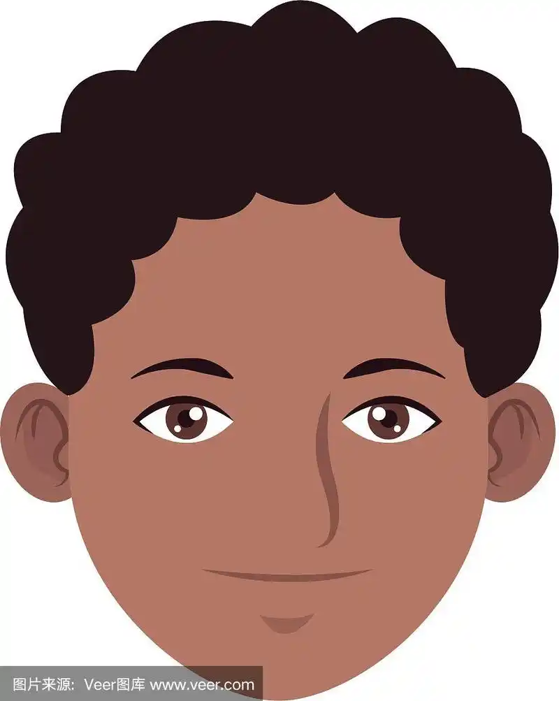 年轻人脸卡通
