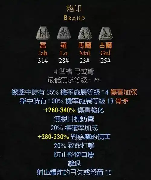 暗黑2弓箭的符文之语,暗黑2弓弩可以制作的符文之语