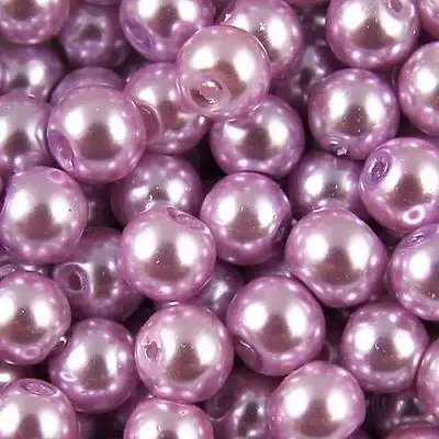 50pcs light purple round czech glass pearl spacers beads 8mm