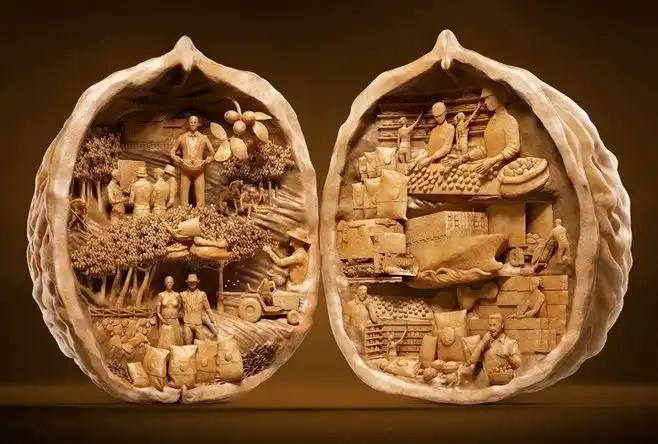 【微雕艺术】坚果里的大世界 - 设计师的网上家园!www.cndesign.com