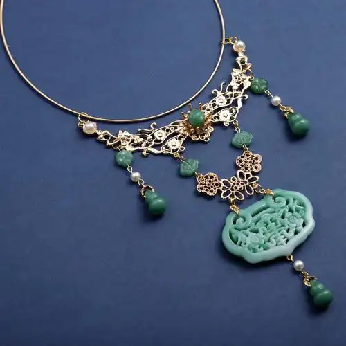 古风项链汉服配饰复古璎珞项圈明制原创旗袍项链