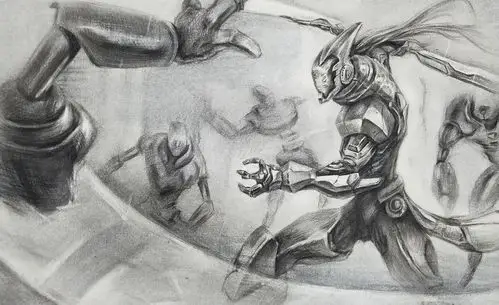 源计划剑圣素描手绘