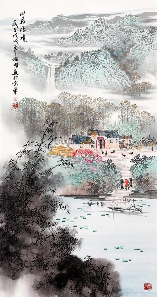 诸明江南山水画欣赏 江南水乡秀丽独特
