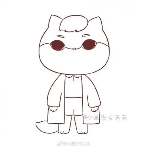 猫拟人化简笔画q版