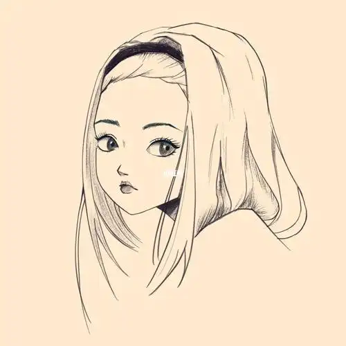临摹少女人物头像线稿打卡第一天