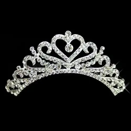 韩式水钻爱心礼服婚纱结婚新娘皇冠饰品大号公主儿童皇冠包邮发饰