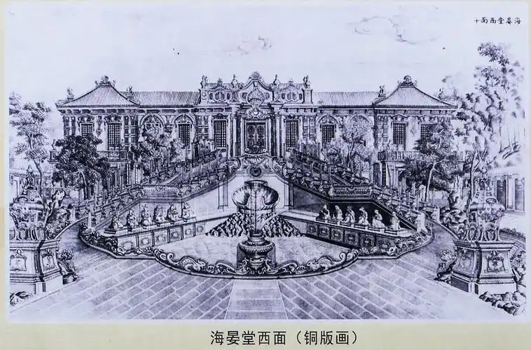 写美篇方外观复原图 蓄水楼,是为大水法和海晏堂的喷泉用水而专门