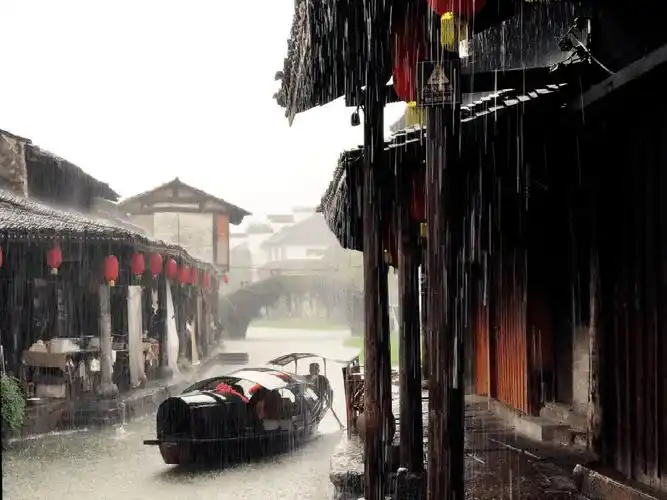 水墨江南雨中邂逅如诗安昌