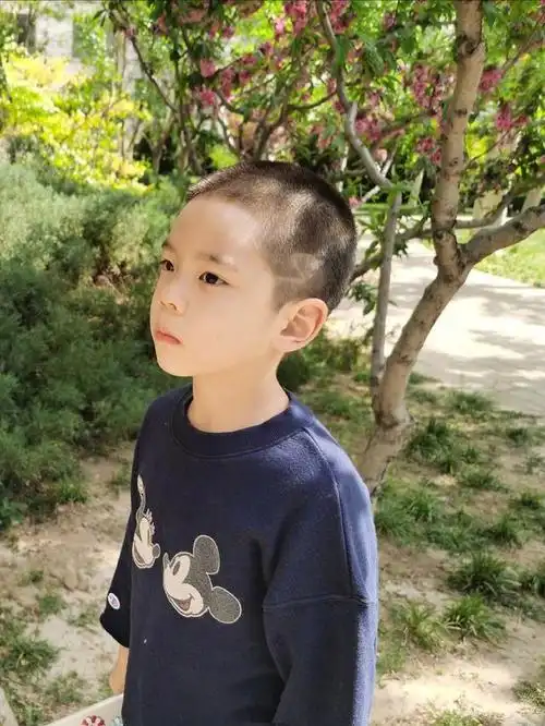 前不久,嗯哼新鲜出炉的一张寸头照更是帅呆了网友,侧颜酷帅,眉眼精致