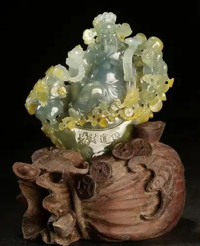 2394肖军财神翡翠摆件