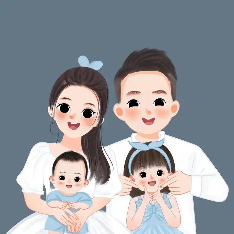 好可爱的一家人❤️也有分开抱娃的头像哟❤️ 萌萌哒一家人