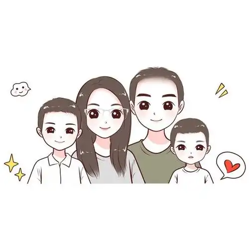 全家福手绘头像个性一家三口四口五口微信头像