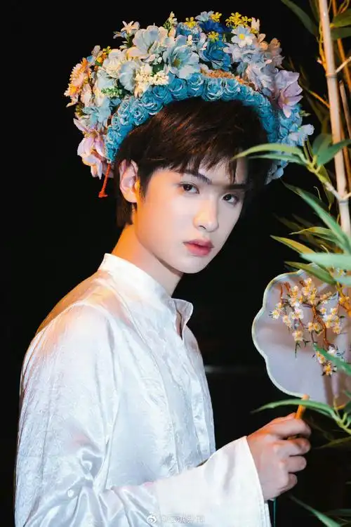 簪花图#黄明昊簪花 图来啦,簪花77马面裙,不一样的体验不一样的帅气