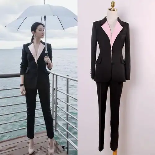 明星刘亦菲同款职业西装套装女秋季高端时尚名媛女神范工作服正装