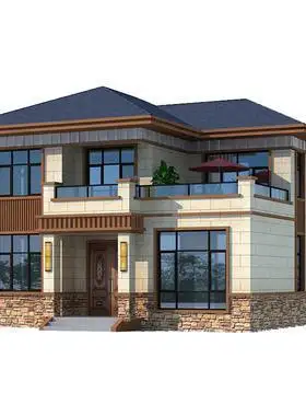 农村二层欧式别墅设计图纸乡村自建房带车库房屋两层小洋楼￥268限时