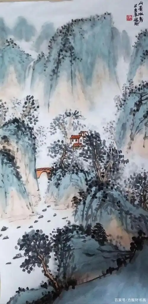 方振财精美山水画,境由心生,意境深远