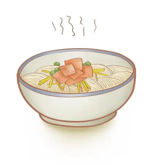 手绘风格一碗美味的面条png图片免抠素材