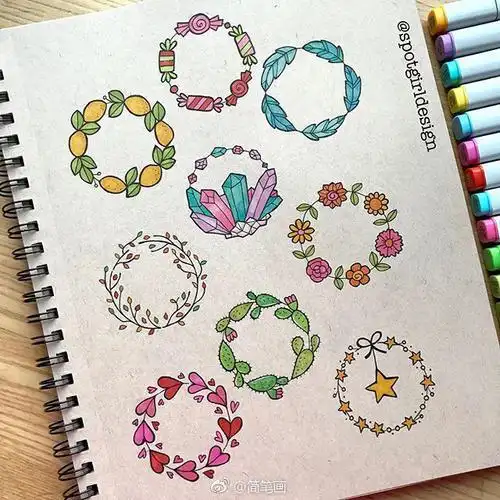 一组简笔画手帐素材