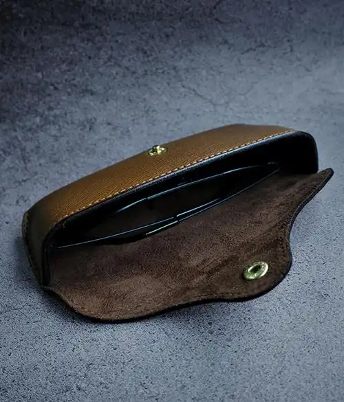 霜魄 雷朋太阳镜眼镜盒手工牛皮雷朋rayban抗压墨镜盒防压眼镜盒飞行