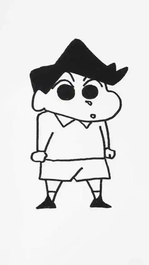 画蜡笔小新 风间简笔画 卡通人物 每日一画