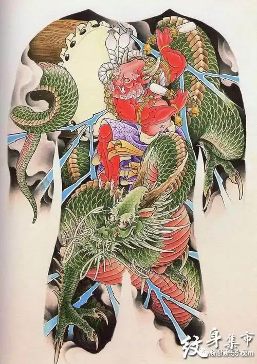 满背龙纹身满背龙纹身手稿满背龙纹身手稿图案