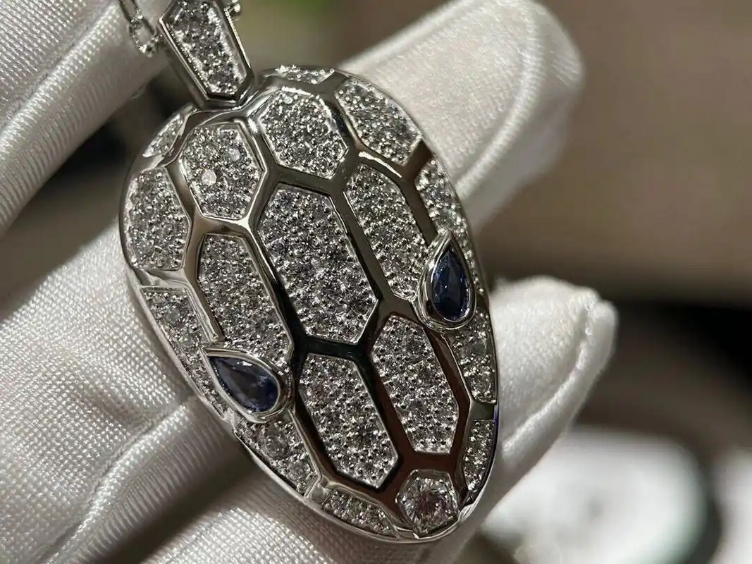 bvlgari宝格丽蛇头满钻项链 bv 进口锆石镶嵌96 高贵奢华78优雅