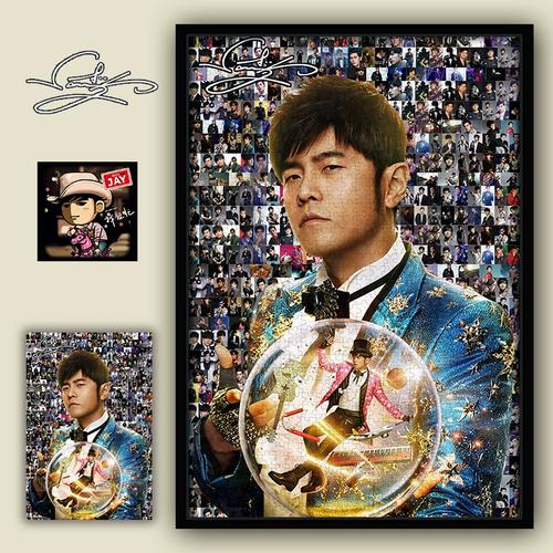 木质拼图周杰伦20周年海报专辑1000片成人版500带裱相框300男女生