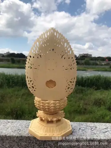 桧木实木雕刻坐莲花台大势至菩萨人物佛像神像摆件供奉木质工艺品