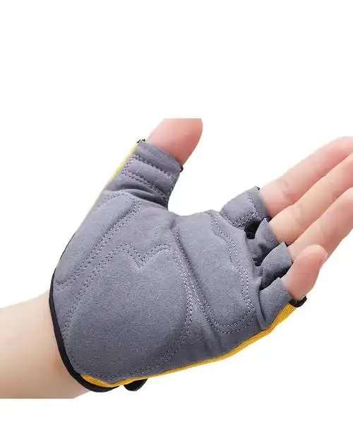 中性黄色防滑防震半指骑行手套