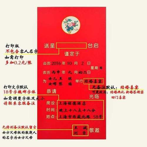 结婚请帖中国风创意婚礼喜帖定制打印个性请柬中式红色父母版