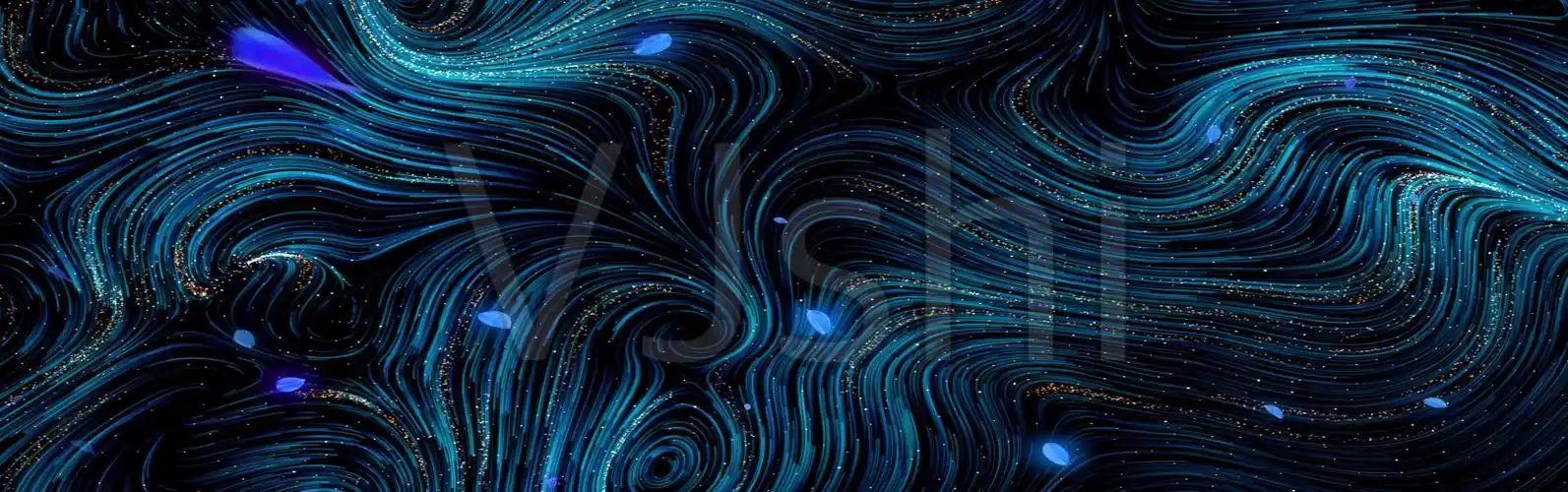 粒子蓝叶7kled全息投影素材