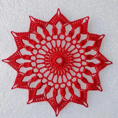圆形单元花,用线8号进口蕾丝#钩针图解  #钩针  #圆形单元花