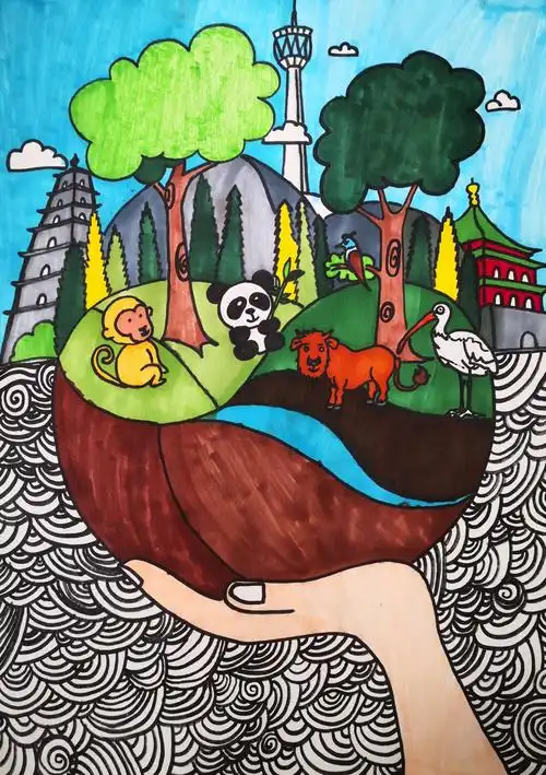 人人有责——何家村小学六年级"绘秦岭 护秦岭"绘画大赛